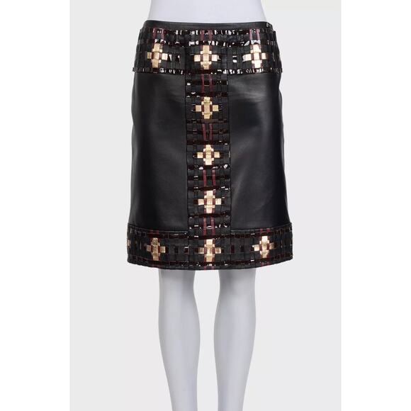 CHANEL Dresses & Skirts - Chanel Black Sheepskin Leather Skirt - Size FR38 / M
